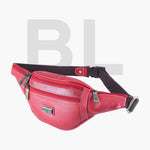 BRAND LEATHER Genuine Leather Stylish Waist Bag Elegant Style Travel Pouch Passport Holder with Adjustable Strap Unisex