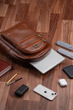 BRAND LEATHER Genuine Leather 14, 15.6 Inch Laptop Backpack For Use Office|Travel|Scahool|College Unisex