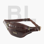 BRAND LEATHER Genuine Leather Stylish Waist Bag Elegant Style Travel Pouch Passport Holder with Adjustable Strap Unisex