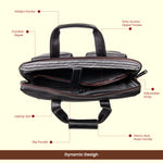 BRAND LEATHER Genuine Leather Laptop Bag for Men - Office Bag - Fits Up to 16-inch Laptop/MacBook - Shoulder Bag/Hand Bag - Laptop Messenger Bag with Trolley Straps - 1 Year Warranty