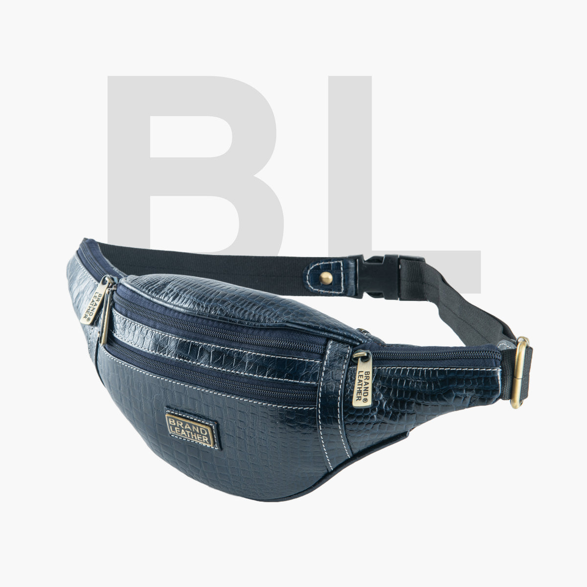 BRAND LEATHER Genuine Leather Stylish Waist Bag Elegant Style Travel Pouch Passport Holder with Adjustable Strap Unisex