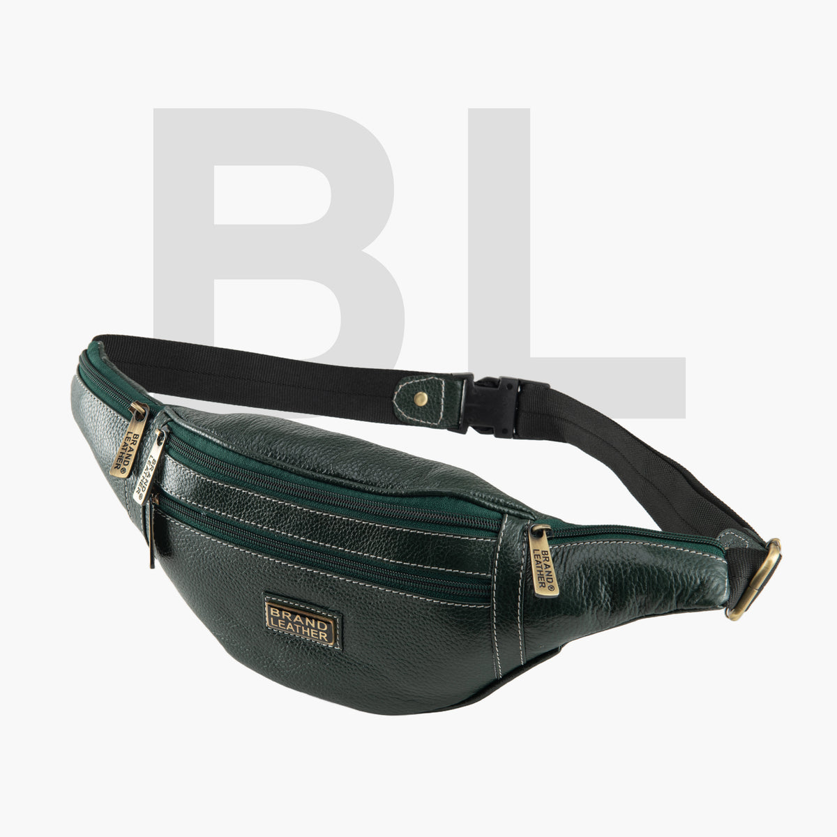 BRAND LEATHER Genuine Leather Stylish Waist Bag Elegant Style Travel Pouch Passport Holder with Adjustable Strap Unisex