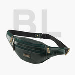 BRAND LEATHER Genuine Leather Stylish Waist Bag Elegant Style Travel Pouch Passport Holder with Adjustable Strap Unisex