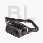 BRAND LEATHER Genuine Leather Stylish Waist Bag Elegant Style Travel Pouch Passport Holder with Adjustable