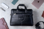 Men's Solid Full Grain Cowhide Leather Large 16 Inch Laptop Briefcase Messenger Bag