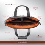 BRAND LEATHER Laptop Bag for Men - Genuine Leather Messenger Bag for Office - Fits up to 16 Inch Laptop -Brown Shoulder Bag with Multiple Compartments - Executive Leather Bag for Work and Travel