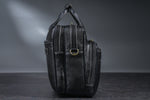 Men's Solid Full Grain Cowhide Leather Large 16 Inch Laptop Briefcase Messenger Bag