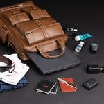 BRAND LEATHER Full Grain Buffalo - Hide Leather Backpack Large Capacity 15/15.6/16/17 Inch Laptop Bag Multi Pockets Travel Daypack