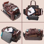 BRAND LEATHER Genuine Leather High Capacity Travel Backpack Cum Duffel Bag