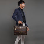 Laptop Bag for Men - Genuine Leather Messenger Bag for Office - Fits up to 16 Inch Laptop -Brown Shoulder Bag with Multiple Compartments - Executive Leather Bag for Work and Travel