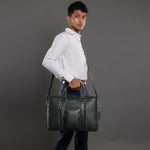 Laptop Bag for Men - Genuine Leather Messenger Bag for Office - Fits up to 16 Inch Laptop -Brown Shoulder Bag with Multiple Compartments - Executive Leather Bag for Work and Travel