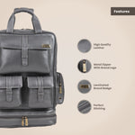 BRAND LEATHER Full Grain Buffalo - Hide Leather Backpack Large Capacity 15/15.6/16/17 Inch Laptop Bag Multi Pockets Travel Daypack