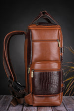 BRAND LEATHER Full Grain Buffalo - Hide Leather Backpack Large Capacity 15/15.6/16/17 Inch Laptop Bag Multi Pockets Travel Daypack