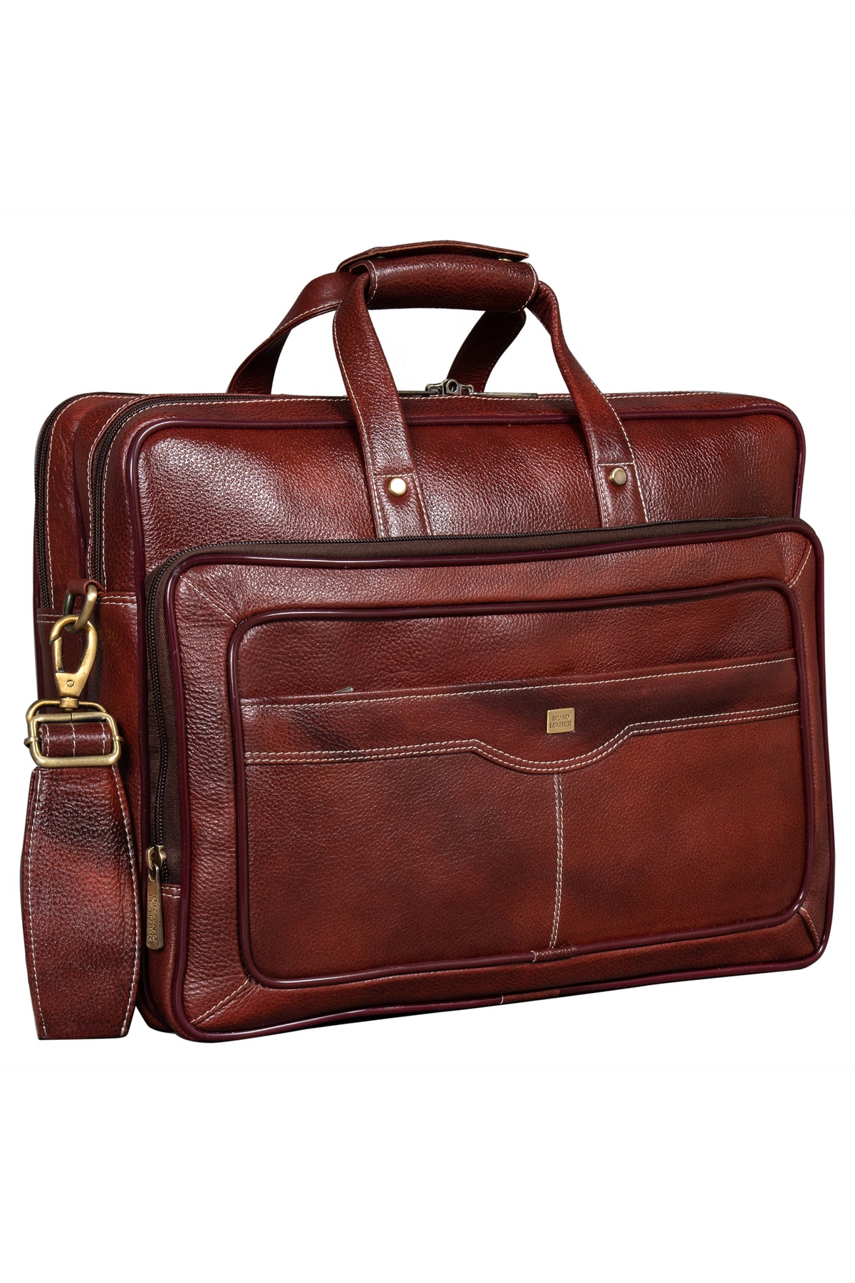 Genuine Leather Laptop Bag for Men - Office Bag, Brown - Fits Up to 16-inch Laptop/MacBook - Shoulder Bag/Hand Bag