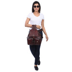 BRAND LEATHER Genuine Leather Stylish Women's Backpack Use for College|School|Office|Travel