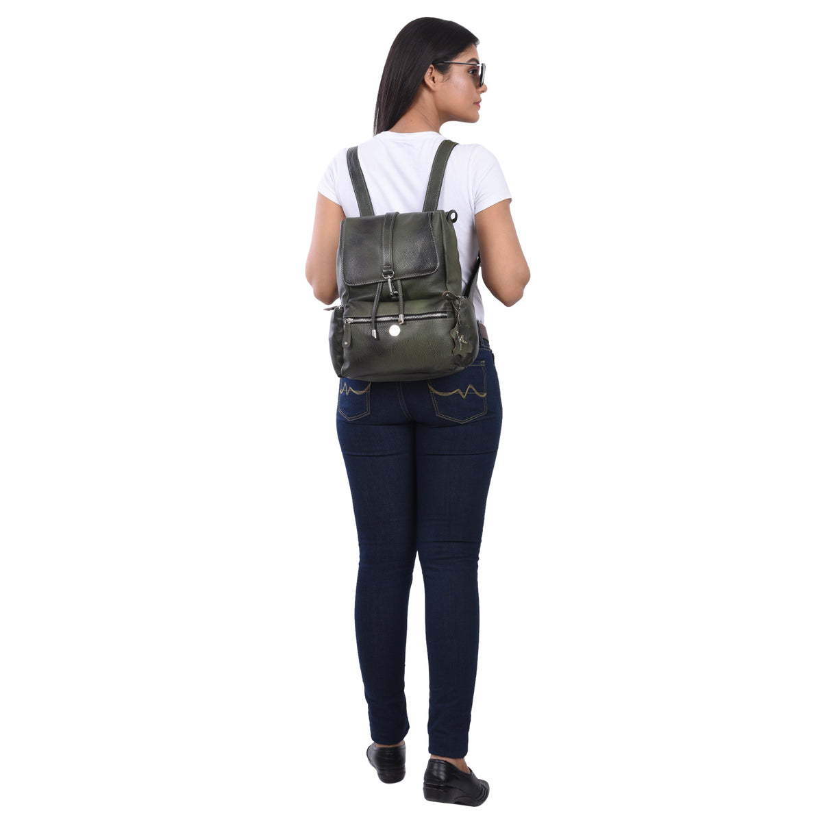 BRAND LEATHER Genuine Leather Stylish Women's Backpack Use for College|School|Office|Travel