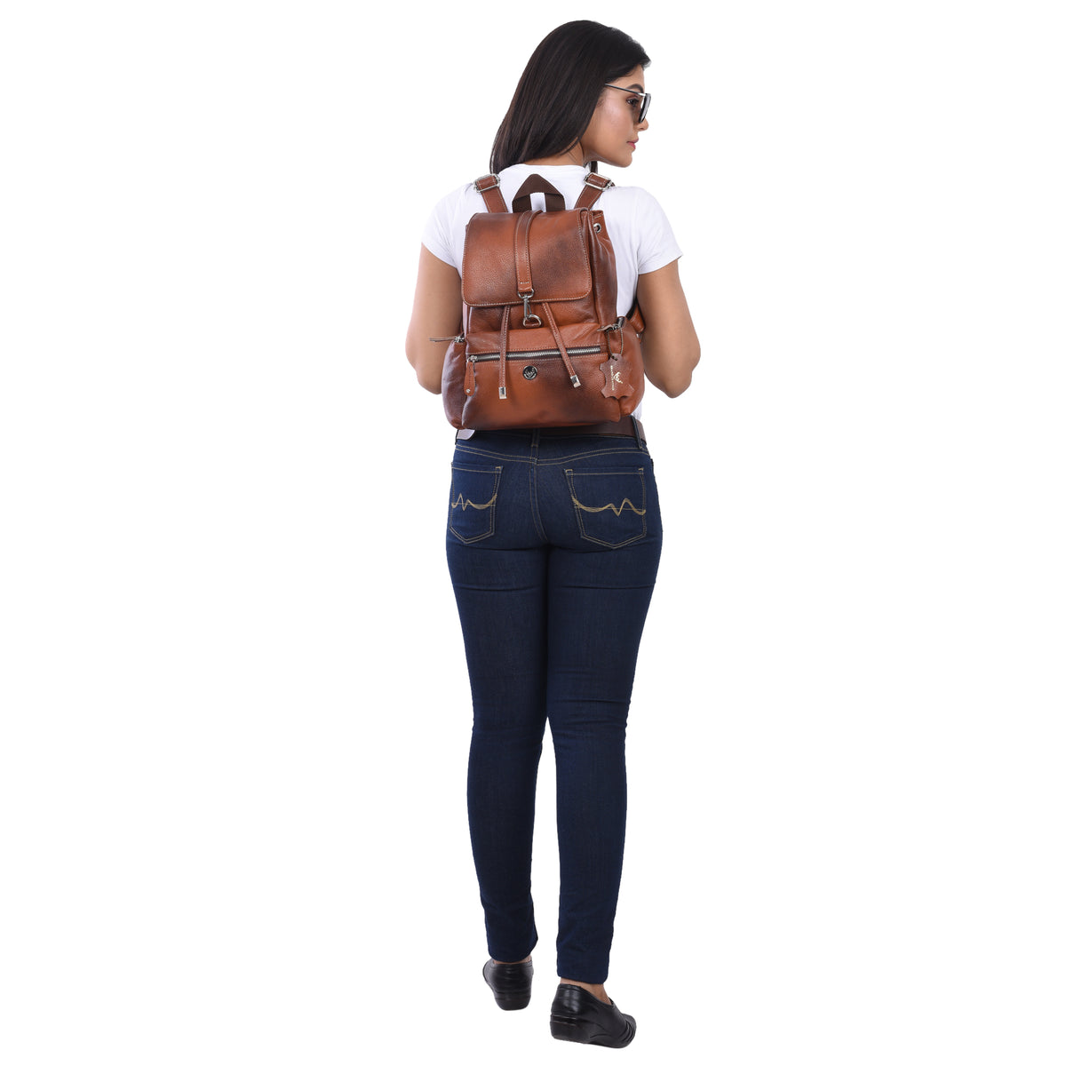 BRAND LEATHER Genuine Leather Stylish Women's Backpack Use for College|School|Office|Travel