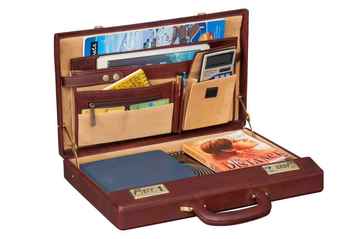 BRAND LEATHER Genuine Leather 20 L Briefcase For Men Use For Office|Business|Travel