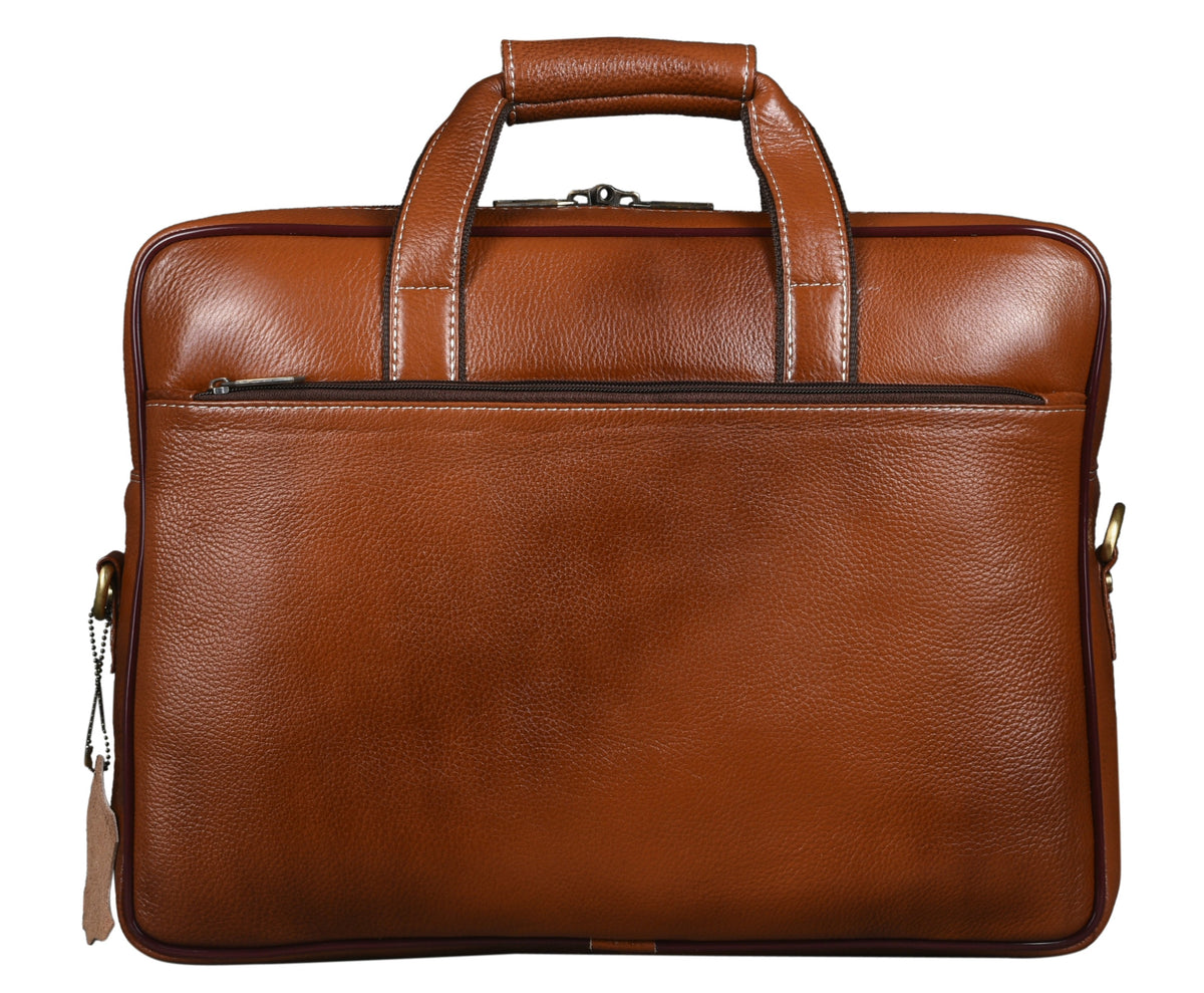 BRAND LEATHER Laptop Bag for Men - Genuine Leather Office Bag with Multiple Compartments Fits 14/15.6/16 Inch Laptop Bag - Messenger and Shoulder Bag for Travel - Water Resistant