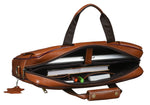 BRAND LEATHER Laptop Bag for Men - Genuine Leather Office Bag with Multiple Compartments Fits 14/15.6/16 Inch Laptop Bag - Messenger and Shoulder Bag for Travel - Water Resistant