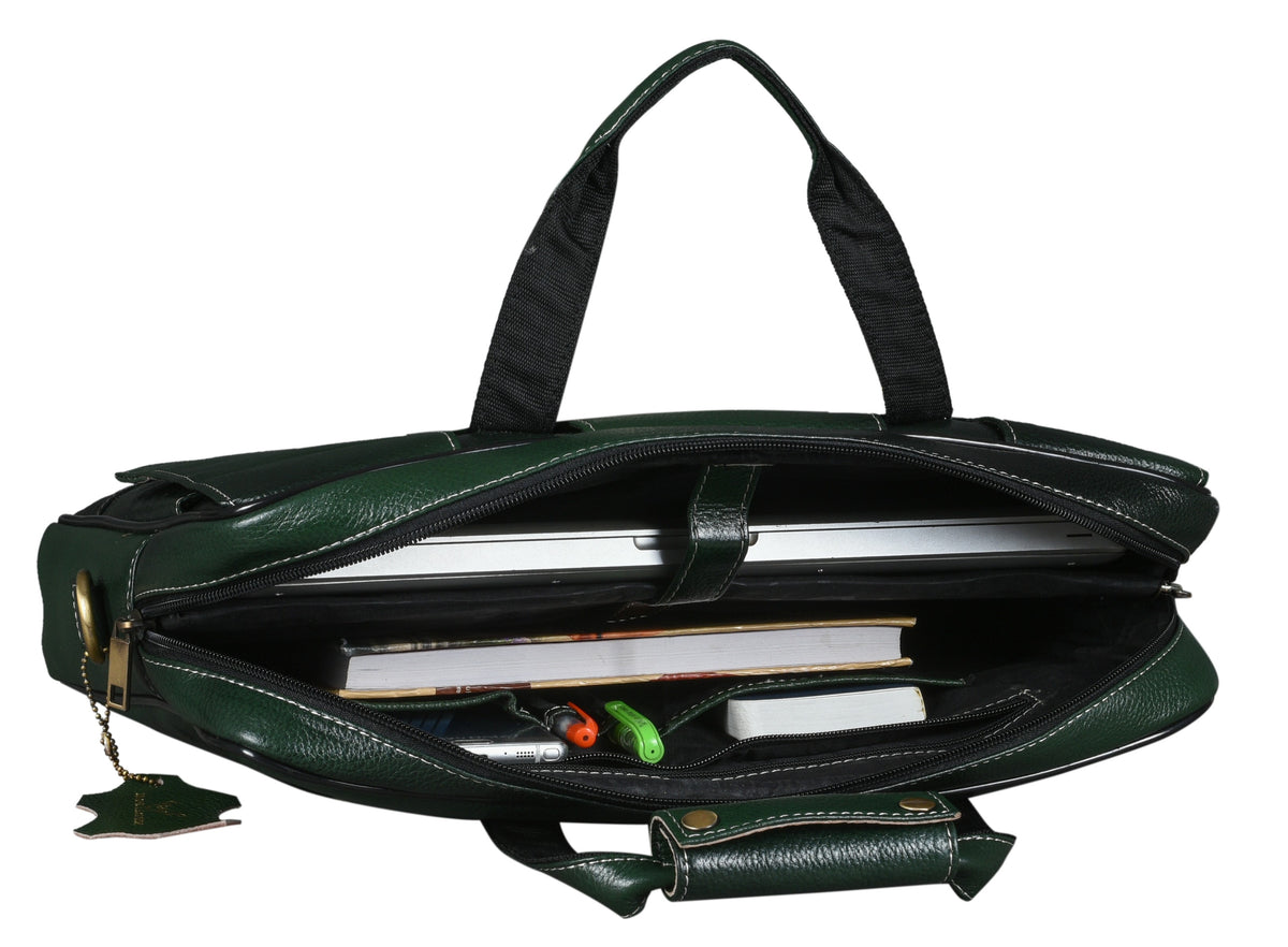 BRAND LEATHER Laptop Bag for Men - Genuine Leather Office Bag with Multiple Compartments Fits 14/15.6/16 Inch Laptop Bag - Messenger and Shoulder Bag for Travel - Water Resistant