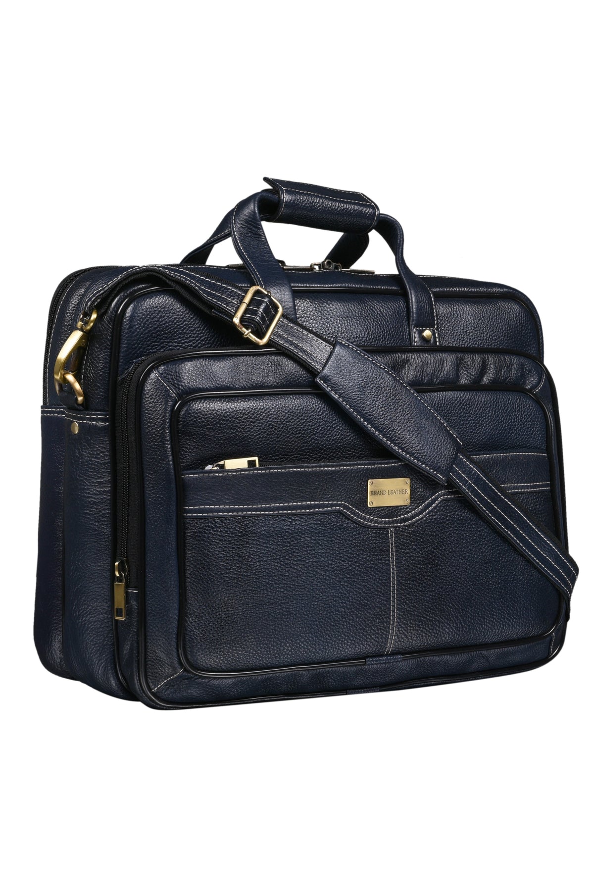 Genuine Leather Laptop Bag for Men - Office Bag, Brown - Fits Up to 16-inch Laptop/MacBook - Shoulder Bag/Hand Bag