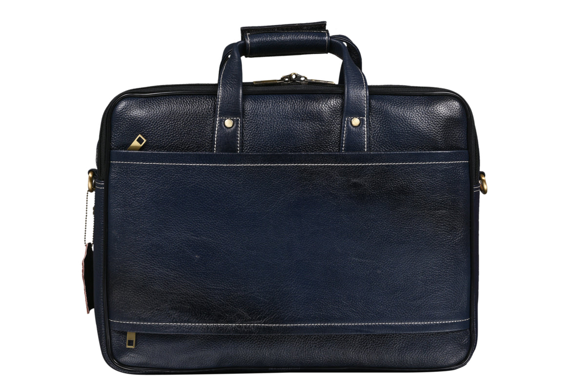 Genuine Leather Laptop Bag for Men - Office Bag, Brown - Fits Up to 16-inch Laptop/MacBook - Shoulder Bag/Hand Bag