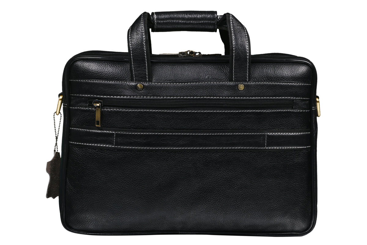 Genuine Leather Briefcase for Men Business Travel Messenger Bags 15.6 Inch Laptop Bag