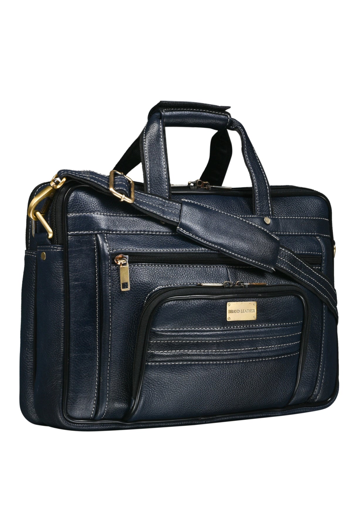 Genuine Leather Briefcase for Men Business Travel Messenger Bags 15.6 Inch Laptop Bag