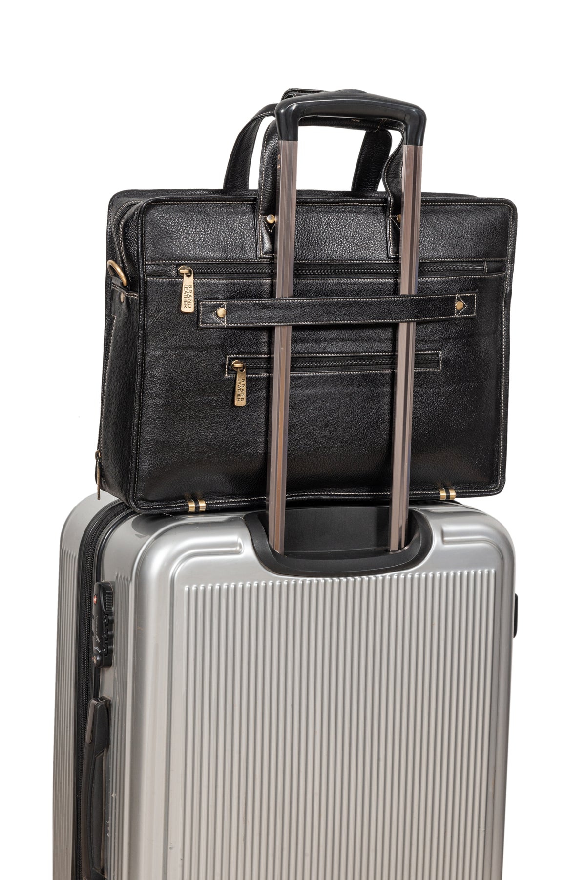 Genuine Leather Laptop Bag for Men - Office Bag, Brown - Fits Up to 14/15.6/16 Inch Laptop/MacBook - Laptop Messenger Bag/Side Shoulder Bag with Adjustable Strap - 1 Year Warranty