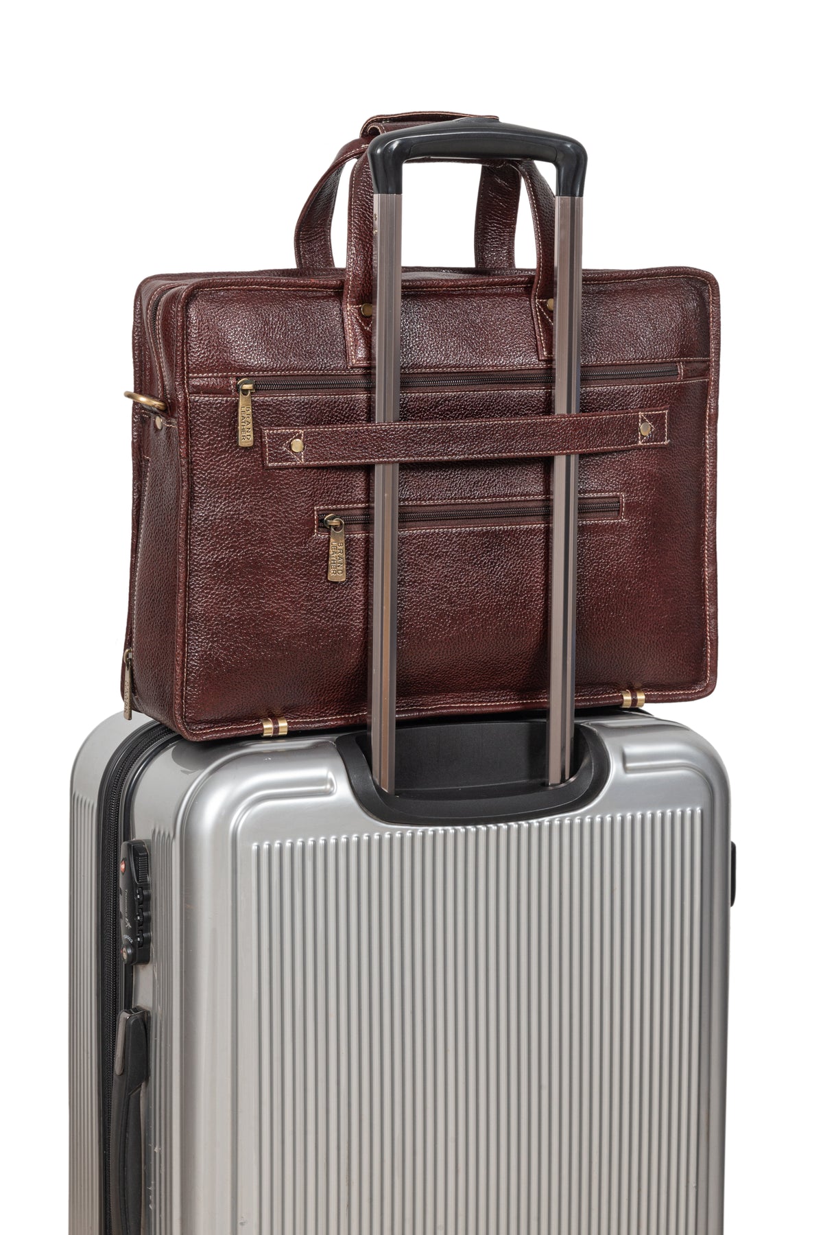 Genuine Leather Laptop Bag for Men - Office Bag, Brown - Fits Up to 14/15.6/16 Inch Laptop/MacBook - Laptop Messenger Bag/Side Shoulder Bag with Adjustable Strap - 1 Year Warranty