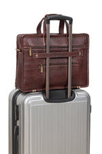 Genuine Leather Laptop Bag for Men - Office Bag, Brown - Fits Up to 14/15.6/16 Inch Laptop/MacBook - Laptop Messenger Bag/Side Shoulder Bag with Adjustable Strap - 1 Year Warranty