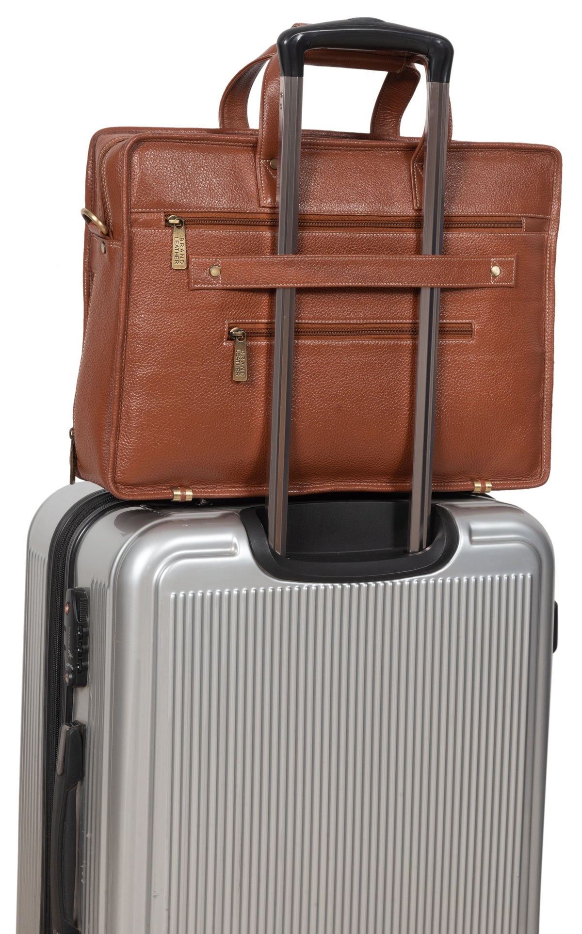 Genuine Leather Laptop Bag for Men - Office Bag, Brown - Fits Up to 14/15.6/16 Inch Laptop/MacBook - Laptop Messenger Bag/Side Shoulder Bag with Adjustable Strap - 1 Year Warranty