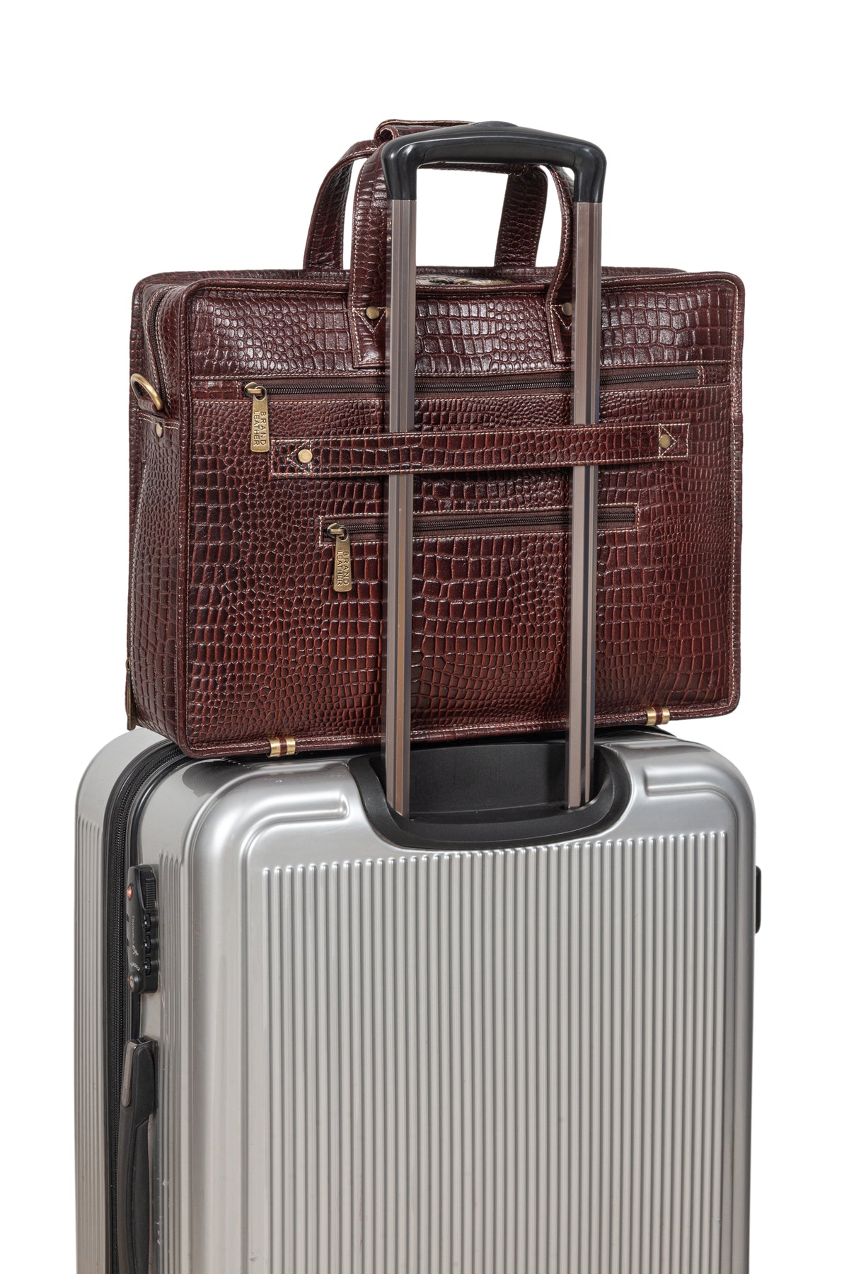 Genuine Leather Laptop Bag for Men - Office Bag, Brown - Fits Up to 14/15.6/16 Inch Laptop/MacBook - Laptop Messenger Bag/Side Shoulder Bag with Adjustable Strap - 1 Year Warranty