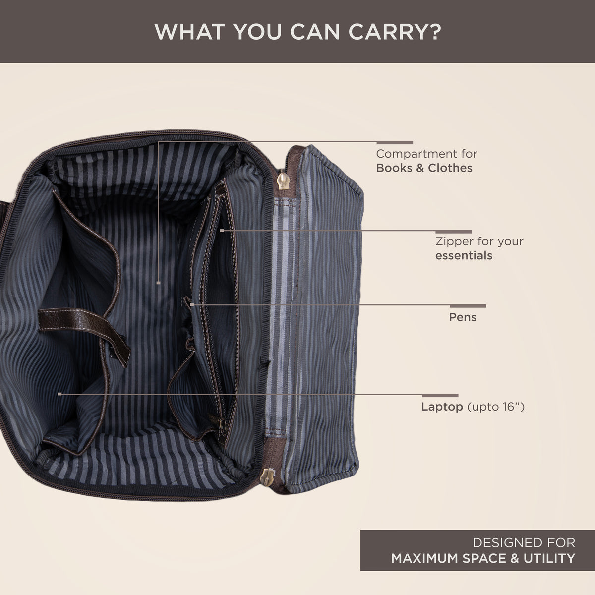 BRAND LEATHER Full Grain Buffalo - Hide Leather Backpack Large Capacity 15/15.6/16/17 Inch Laptop Bag Multi Pockets Travel Daypack