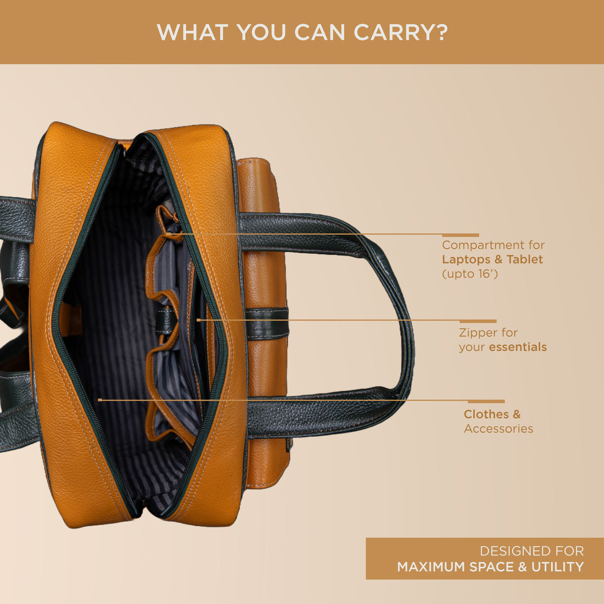 BRAND LEATHER Full Grain Buffalo - Hide Leather Backpack Large Capacity 15/15.6/16/17 Inch Laptop Bag Multi Pockets Travel Daypack