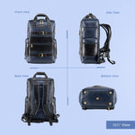 BRAND LEATHER Full Grain Buffalo - Hide Leather Backpack Large Capacity 15/15.6/16/17 Inch Laptop Bag Multi Pockets Travel Daypack