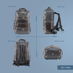 BRAND LEATHER Full Grain Buffalo - Hide Leather Backpack Large Capacity 15/15.6/16/17 Inch Laptop Bag Multi Pockets Travel Daypack