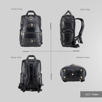 BRAND LEATHER Full Grain Buffalo - Hide Leather Backpack Large Capacity 15/15.6/16/17 Inch Laptop Bag Multi Pockets Travel Daypack