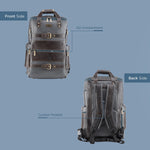 BRAND LEATHER Full Grain Buffalo - Hide Leather Backpack Large Capacity 15/15.6/16/17 Inch Laptop Bag Multi Pockets Travel Daypack