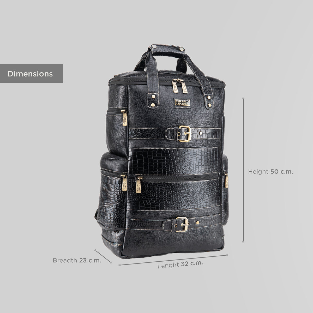 BRAND LEATHER Full Grain Buffalo - Hide Leather Backpack Large Capacity 15/15.6/16/17 Inch Laptop Bag Multi Pockets Travel Daypack