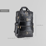 BRAND LEATHER Full Grain Buffalo - Hide Leather Backpack Large Capacity 15/15.6/16/17 Inch Laptop Bag Multi Pockets Travel Daypack