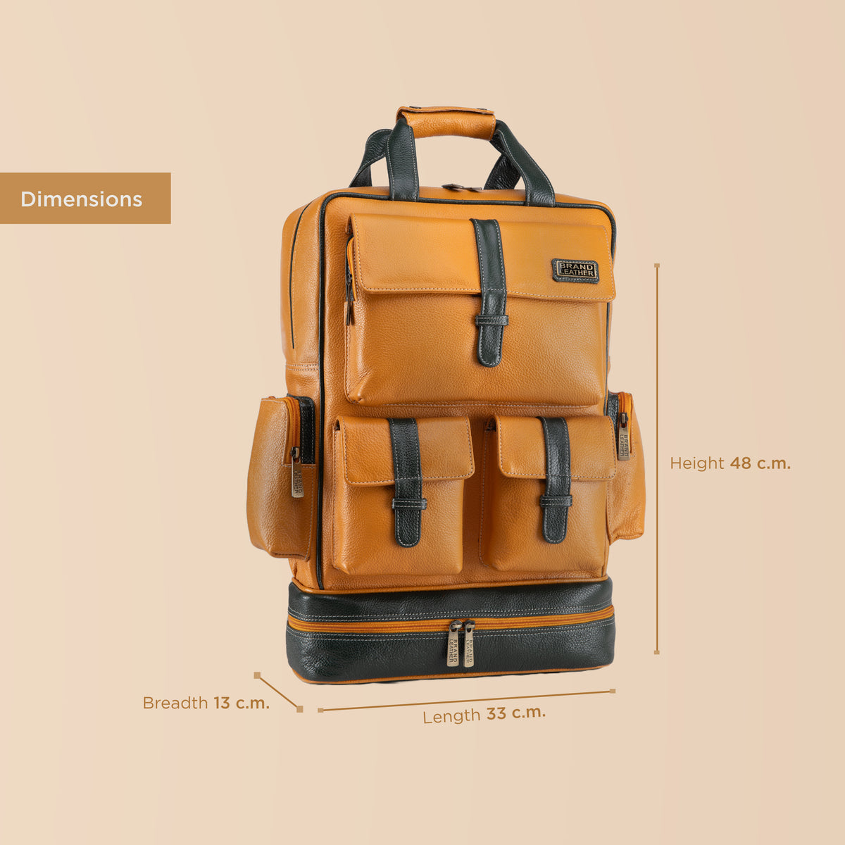 BRAND LEATHER Full Grain Buffalo - Hide Leather Backpack Large Capacity 15/15.6/16/17 Inch Laptop Bag Multi Pockets Travel Daypack