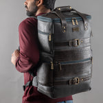 BRAND LEATHER Full Grain Buffalo - Hide Leather Backpack Large Capacity 15/15.6/16/17 Inch Laptop Bag Multi Pockets Travel Daypack