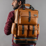 BRAND LEATHER Full Grain Buffalo - Hide Leather Backpack Large Capacity 15/15.6/16/17 Inch Laptop Bag Multi Pockets Travel Daypack