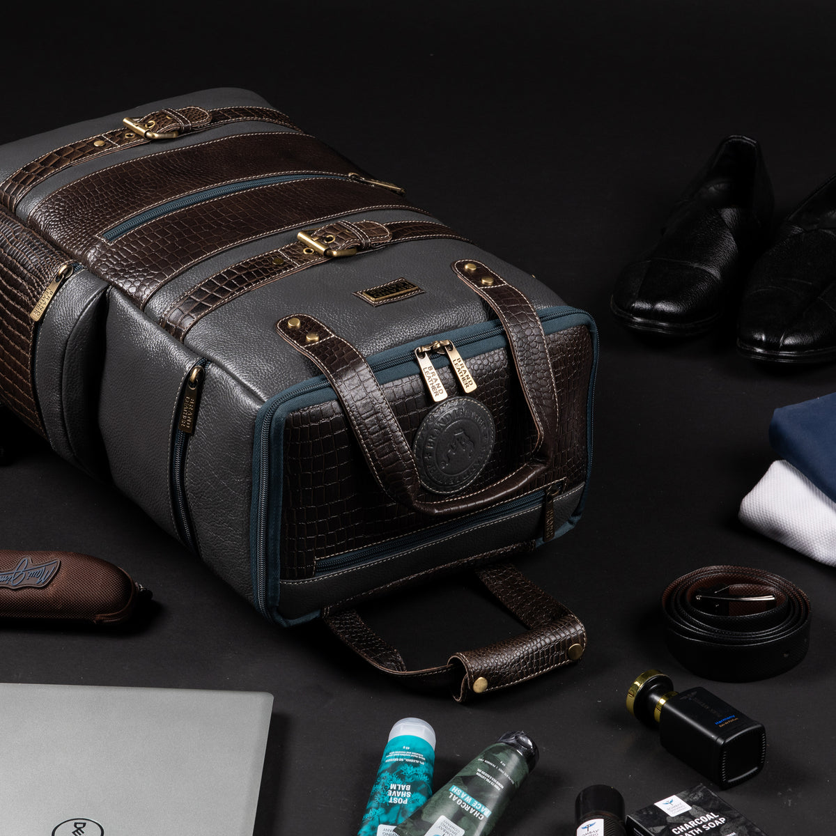 BRAND LEATHER Full Grain Buffalo - Hide Leather Backpack Large Capacity 15/15.6/16/17 Inch Laptop Bag Multi Pockets Travel Daypack