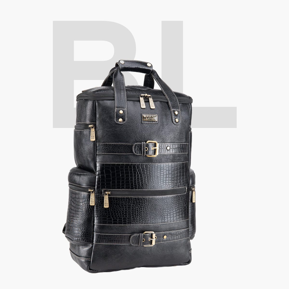 BRAND LEATHER Full Grain Buffalo - Hide Leather Backpack Large Capacity 15/15.6/16/17 Inch Laptop Bag Multi Pockets Travel Daypack