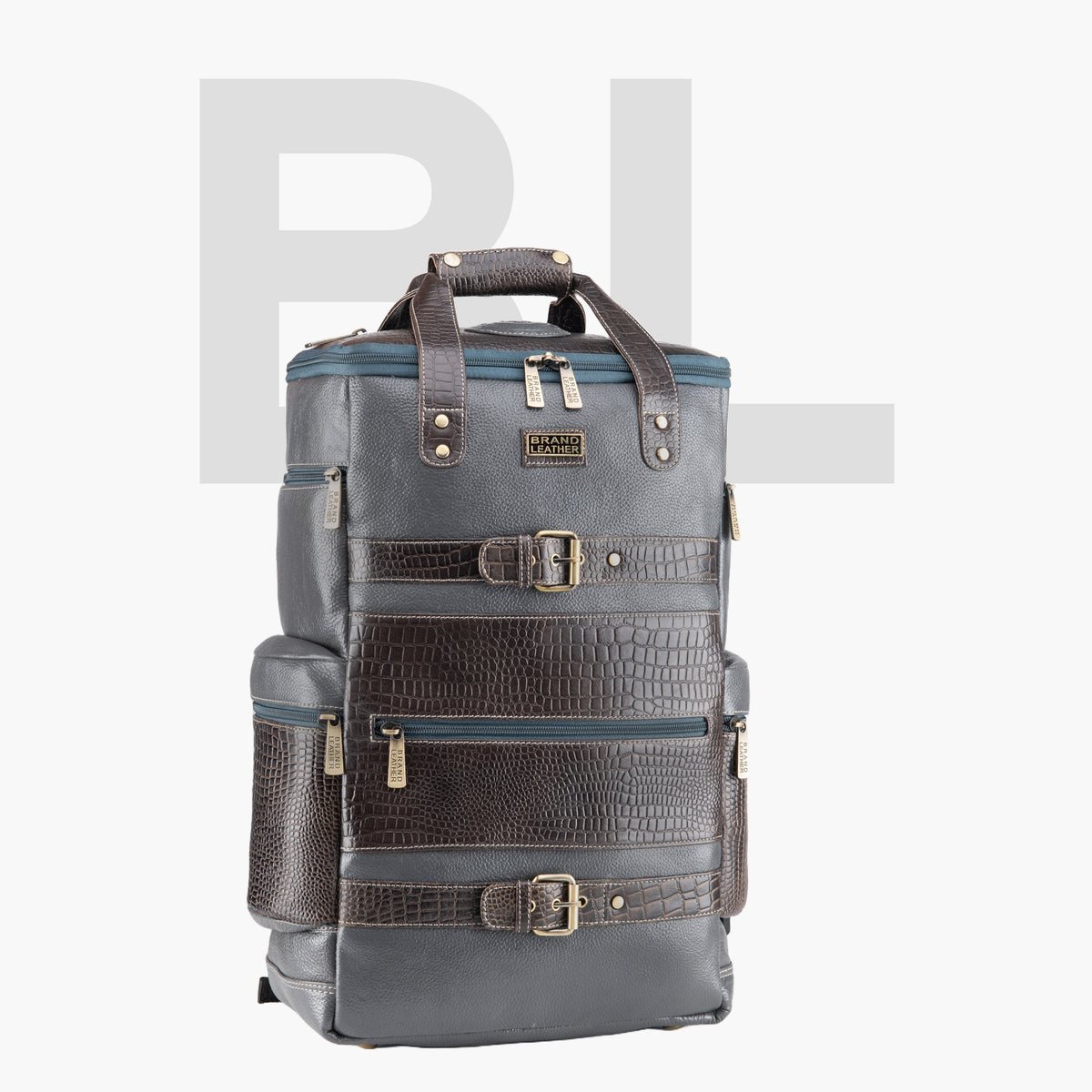 BRAND LEATHER Full Grain Buffalo - Hide Leather Backpack Large Capacity 15/15.6/16/17 Inch Laptop Bag Multi Pockets Travel Daypack