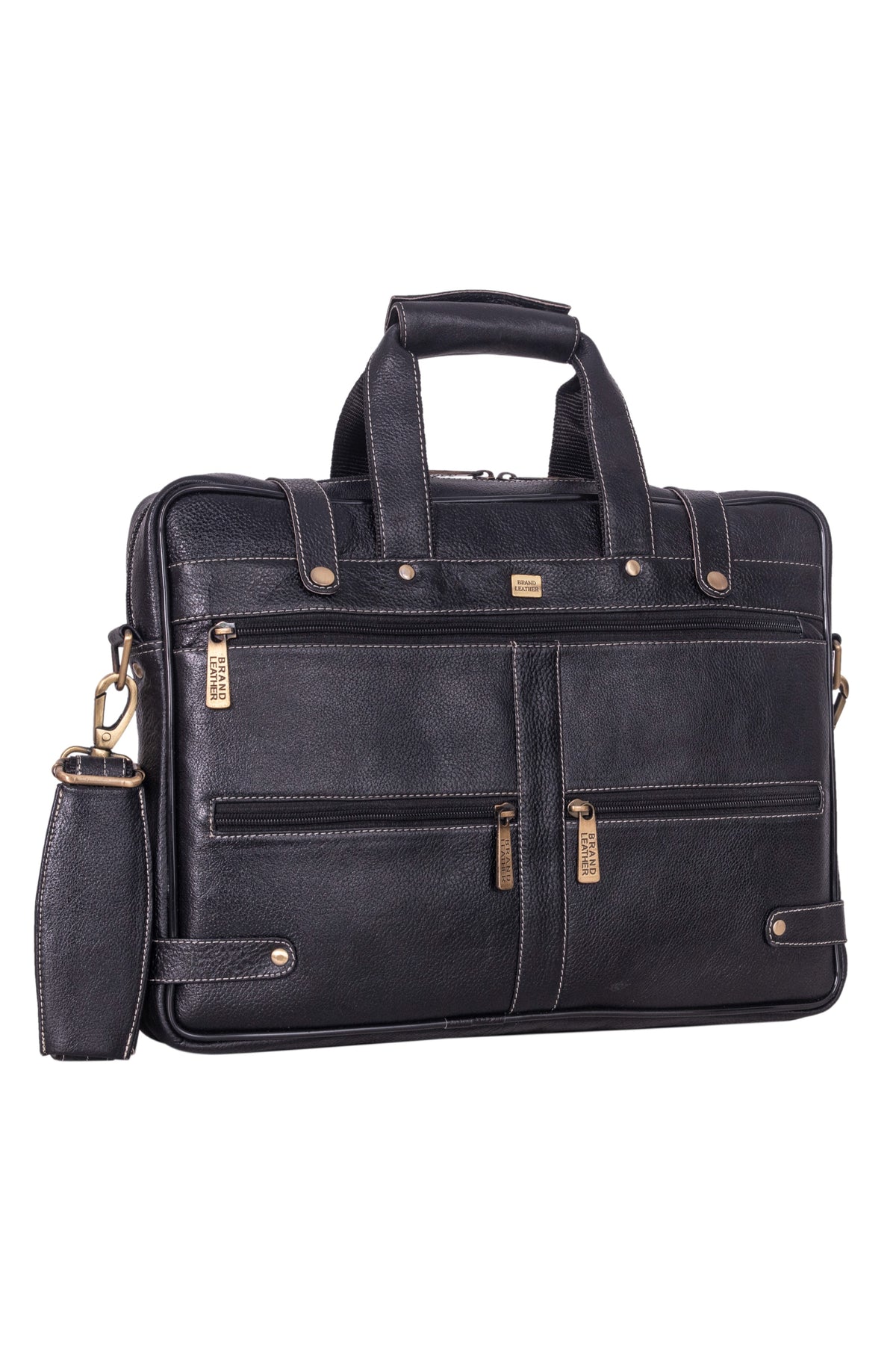 Laptop Bag for Men - Genuine Leather Messenger Bag for Office - Fits up to 16 Inch Laptop -Brown Shoulder Bag with Multiple Compartments - Executive Leather Bag for Work and Travel