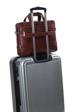 Laptop Bag for Men - Genuine Leather Messenger Bag for Office - Fits up to 16 Inch Laptop -Brown Shoulder Bag with Multiple Compartments - Executive Leather Bag for Work and Travel